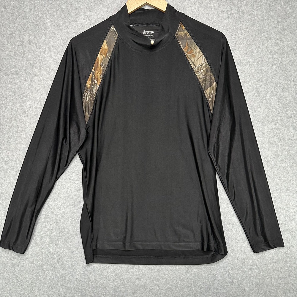 Outfitters Ridge Long Sleeve‎ Mock Neck Camo Patch Outdoor Compression Shirt XL